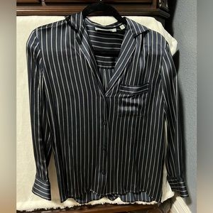 VINCE striped silk blouse